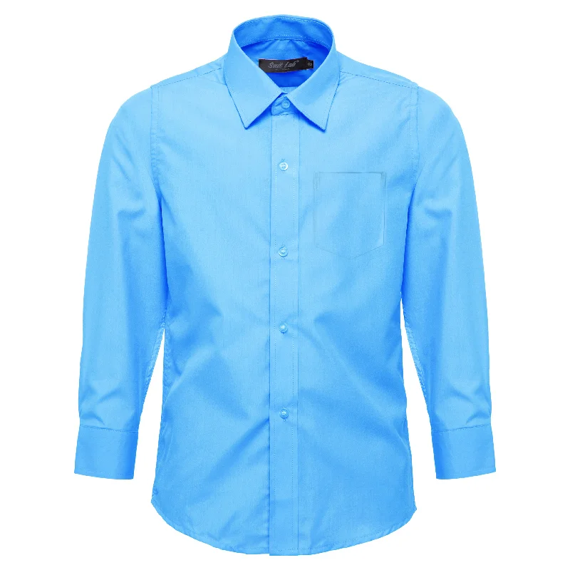 Comfortable Men's Stretch SuitsBoys Aqua Formal Shirt