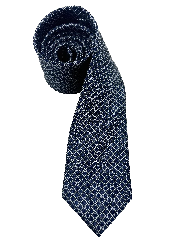 Men's Suits for Every OccasionNavy Square Tile Print Silk Tie