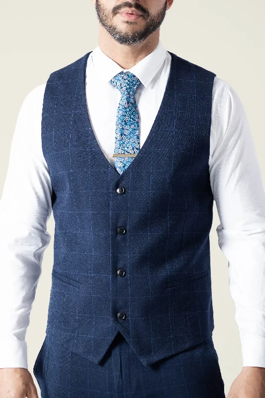 Practical Men's Machine-Washable SuitsMen's Duke Of Navy Vest