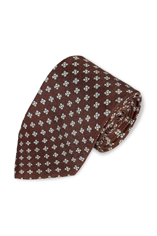 Men's Suits for LayeringBrown Square Pattern Tie