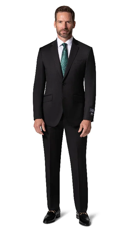 Men's Suits for Big and Tall MenBerragamo - Reda | Slim Fit 2-Piece Solid Suit - Black