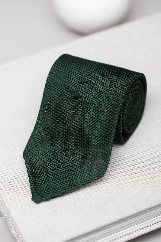 Men's Suits with Cotton-Blend FabricsGreen grenadine silk tie - Hand Made In Italy