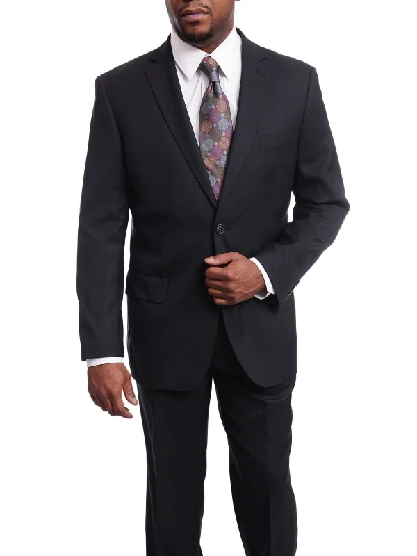 Men's Suits with Plastic ButtonsMen's Arthur Black Big & Tall Classic Fit Navy Blue Two Button Pleated Front Wool Suit