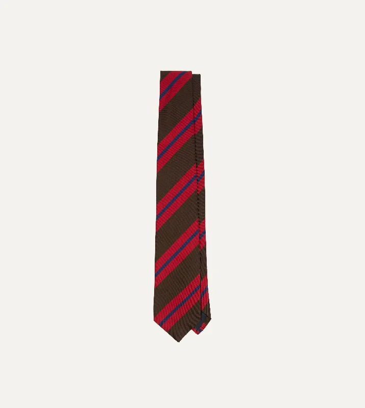 Unique Men's Made-to-Measure SuitsBrown and Red Stripe Mogador Silk Tipped Tie