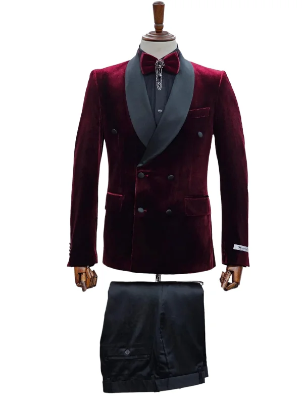 Men's Suits for Big and Tall MenGT6DBSX-8328 BURGUNDY