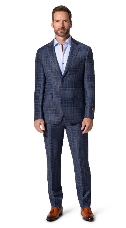 Men's Suits with Plain-Front Trouser WaistsBerragamo Elegant - Faille Wool 10005.4099 S/B Modern Fit Suit