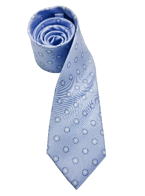 Men's Suits with Custom MonogramsLight Blue Floral Print Silk Tie