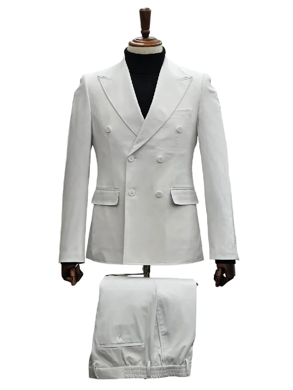 Men's Suits with Heavy-Duty ButtonsGTRVL6DB-01 WHITE