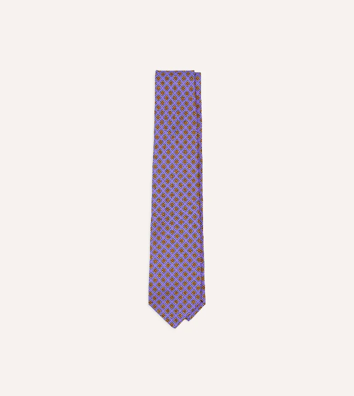 Best Men's Tailored SuitsPurple Square Medallion Self-Tipped Silk Tie