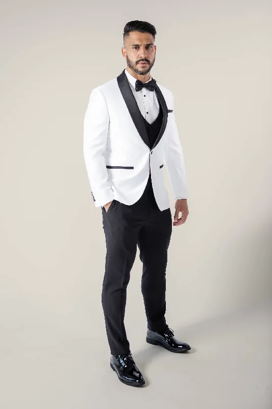 Versatile Men's Black Tie SuitsMens White Tuxedo with Black Pants