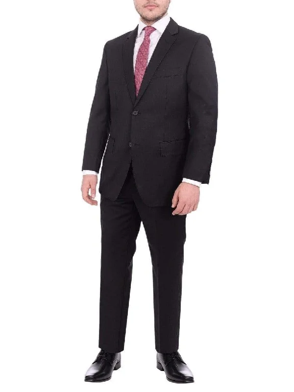 Men's Suits for Tall MenGiorgio Cosani Big & Tall Regular Fit Solid Black Two Button Wool Suit