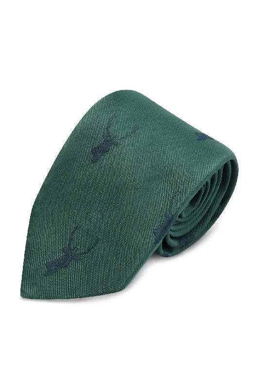 Men's Suits with Flat-Front TrousersHuntsman Green Stag Tie