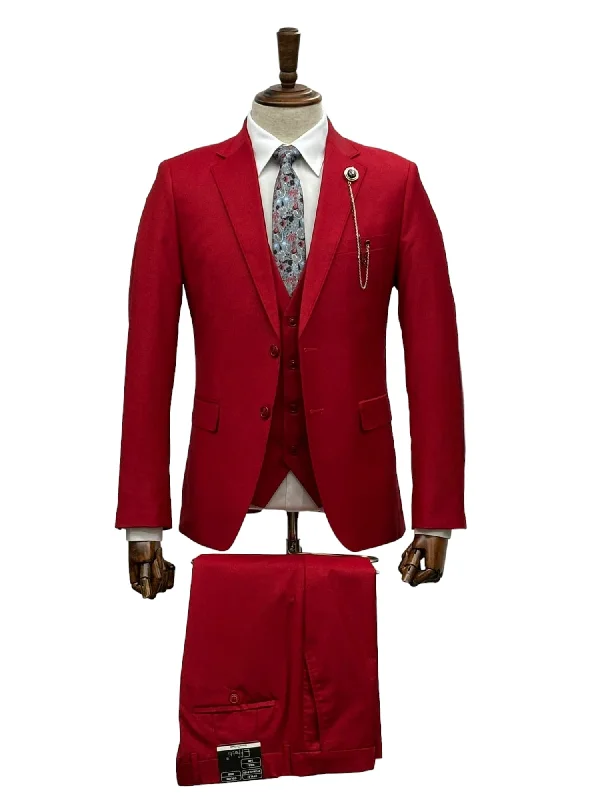 Practical Men's Machine-Washable SuitsEF2N+V-8129 RED