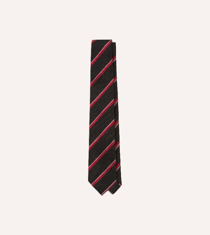 Men's Suits with SuspendersBlack and Red Stripe Tipped Repp Silk Tie