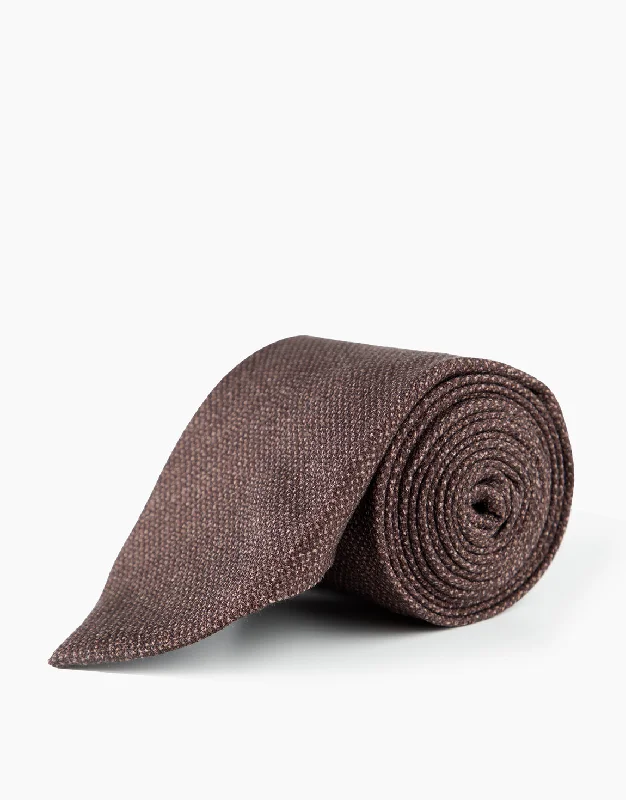 Men's Suits with Shawl LapelsBrown Textured Silk Tie