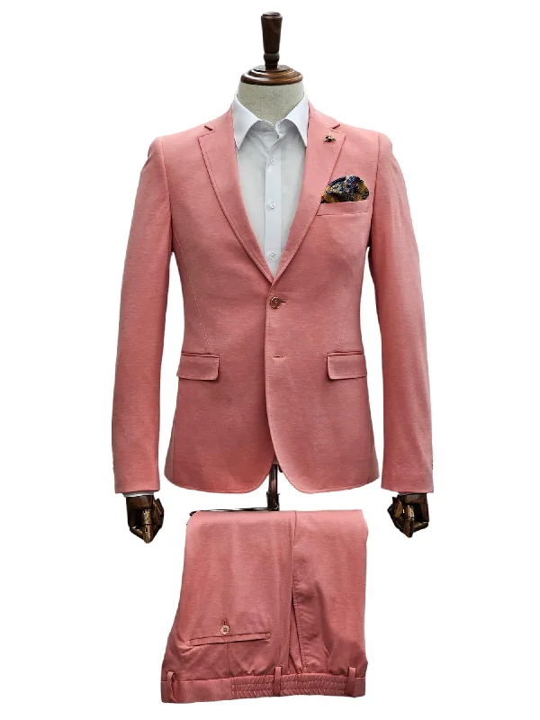 Casual Men's Blazer SuitsGiovanni Testi Traveller Suit GTRVL2N-01 SALMON