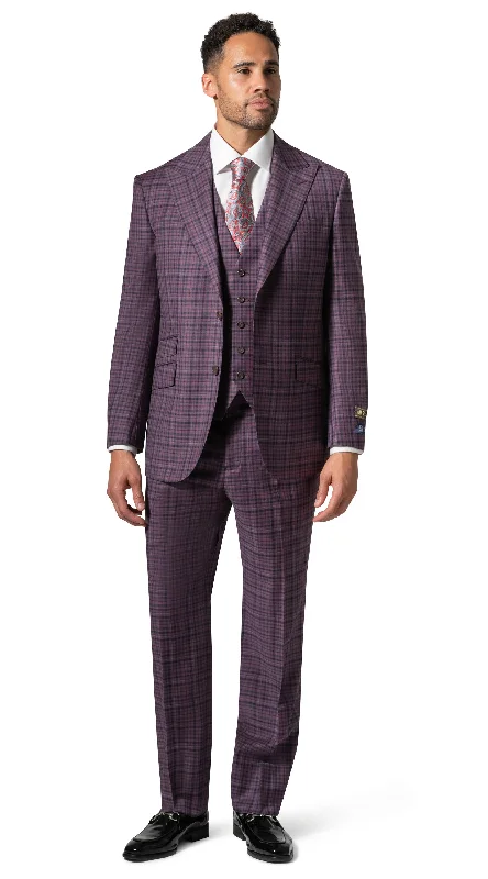 Men's Suits with Velvet FabricsBerragamo Essex Elegant - Faille Wool Suit 10005.4099