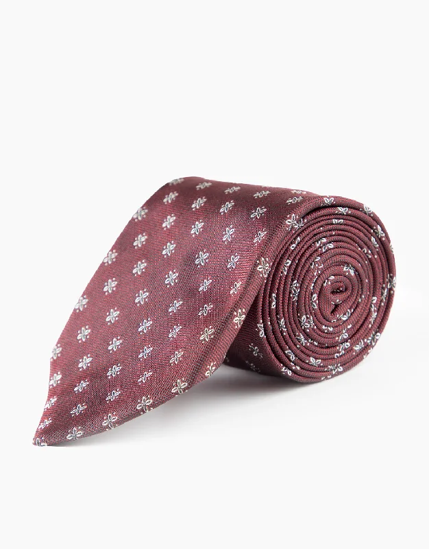 Men's Suits for Skinny MenMaroon Geometric Silk Tie