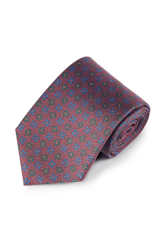 Best Men's Tailored SuitsMaroon Madder Silk Motif Tie