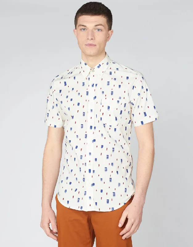 Men's Suits for Every OccasionBen Sherman Dash Ivory Print Short Sleeve Shirt