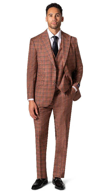 Men's Suits with Plain-Front Trouser WaistsBerragamo Essex Elegant - Faille Wool Suit 10005.4097