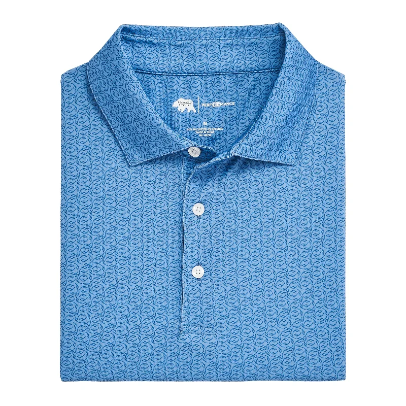 Men's Shirts with Short PlacketsBevy Printed Performance Polo - Endless Sky