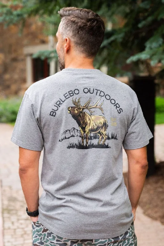 Men's Shirts with Checkered PatternsBull Elk - SS - Dark Heather Grey