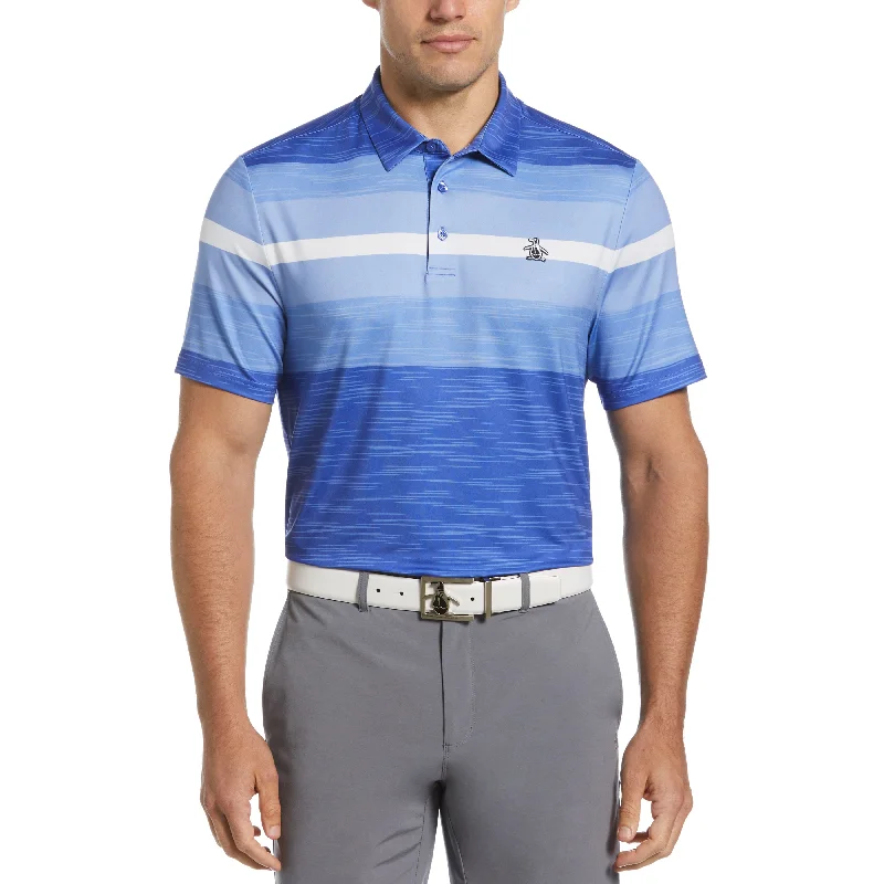 Men's Shirts with Striped PatternsColor Block Engineered Marl Stripe Golf Polo