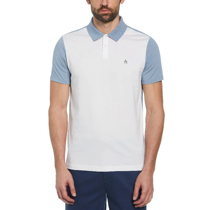 Men's Shirts with Velcro ClosuresColor Block Polo