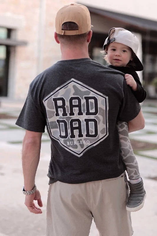 Men's Shirts for Beach OutingsSS - Rad Dad - Heather Black