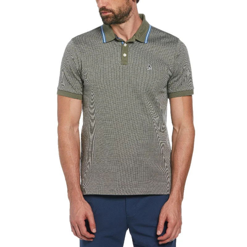 Men's Shirts with Antimicrobial TreatmentJacquard Polo with Tipping