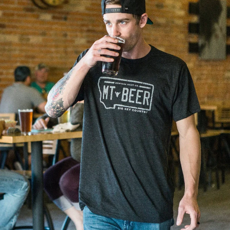 Men's Shirts with Embroidered DesignsLicense Plate Beer