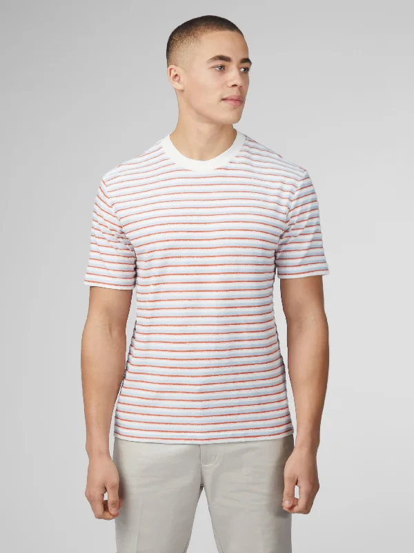 Men's Shirts with Button-Down CollarsSignature Loopback Stripe Tee - Pale Blue