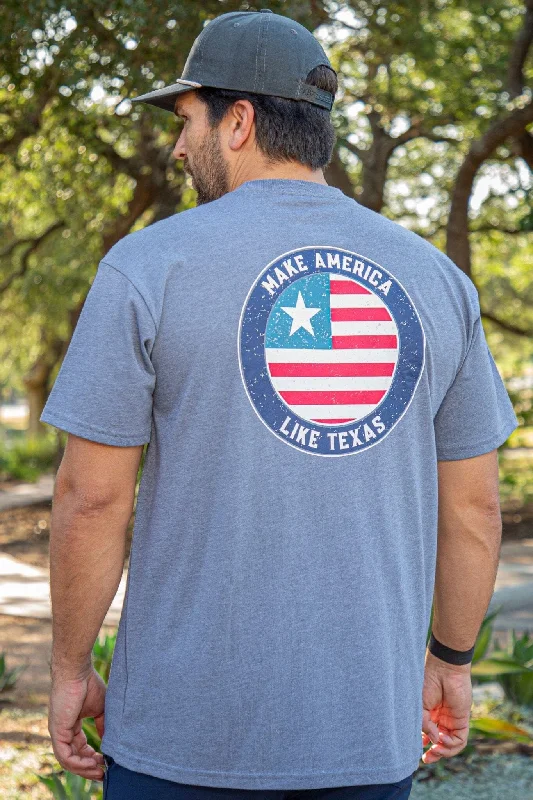 Men's Shirts with Drawstring WaistbandsMake America Like Texas - Heather Blue Jean