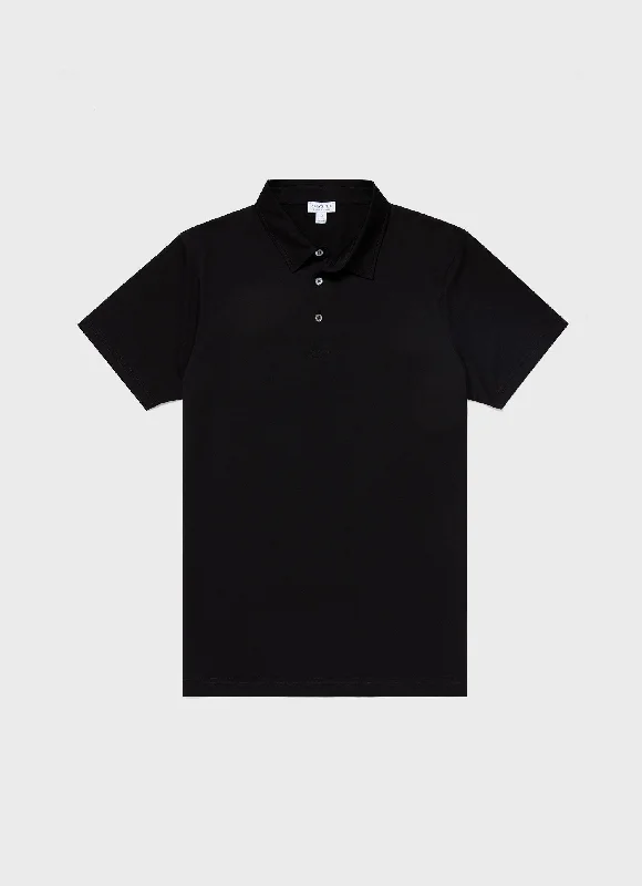 Men's Shirts with Convertible CollarsMen's Jersey Classic Polo Shirt in Black