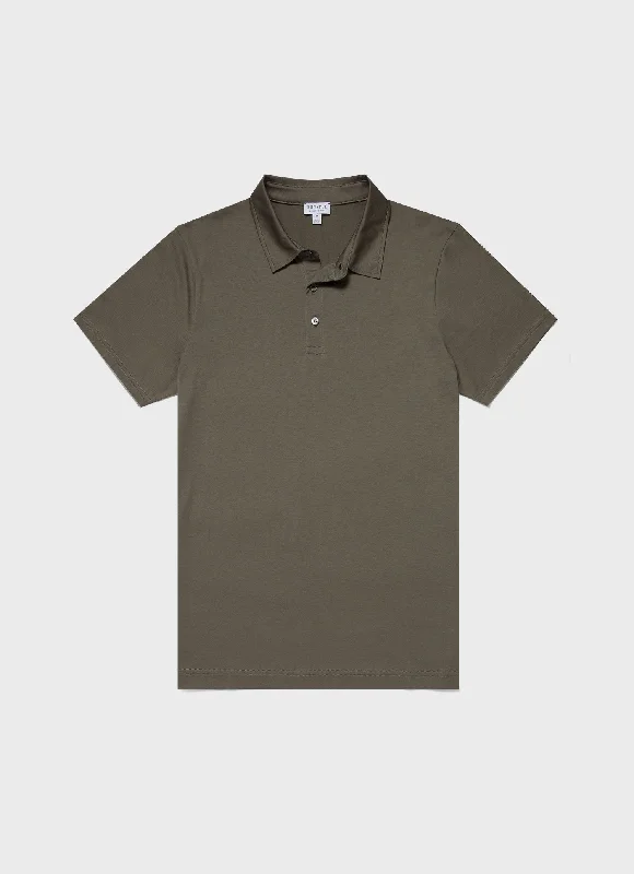 Men's Shirts with Abstract DesignsMen's Jersey Classic Polo Shirt in Khaki