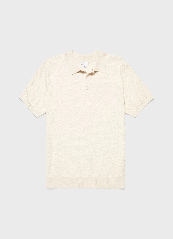 Men's Shirts with Belt AttachmentsMen's Sunspel x MR PORTER Racked Stitch Polo Shirt in Ecru