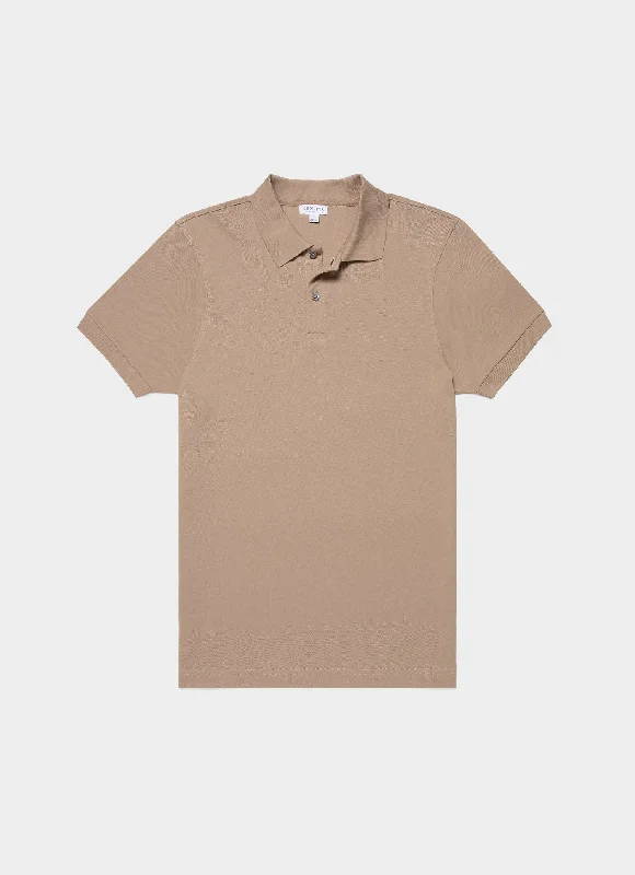 Men's Shirts with Snap ButtonsMen's Piqué Polo Shirt in Sandstone