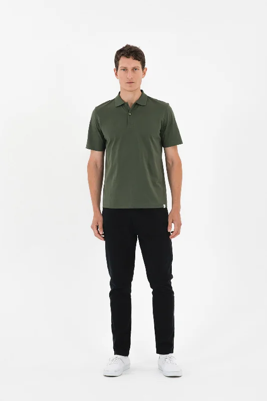 Men's Shirts with Pleated HemlinesNOS042 mercerized polo