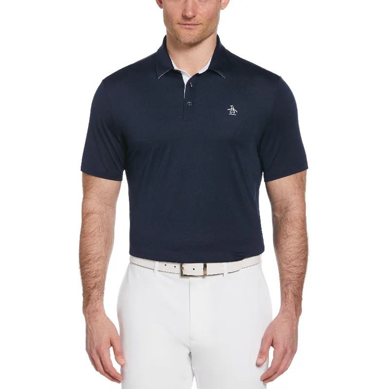 Men's Three-Quarter Sleeved TopsOriginal Block Design Golf Polo