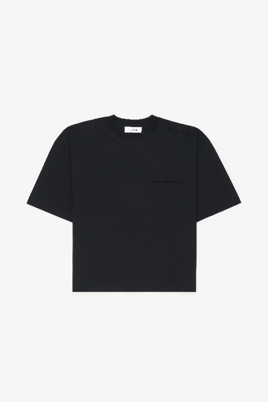 Men's Shirts with Appliquéd SleevesOVERSIZE POCKET TEE SHIRT BLACK