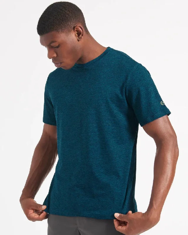 Men's Shirts with Pleated HemlinesPerformance Stretch Marl T-Shirt - Navy Heather