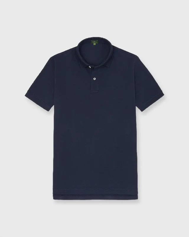 Men's Shirts with Zippered PocketsCourt Polo in Navy Pima Pique