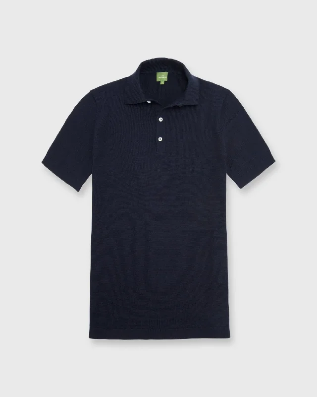 Men's Shirts with Belt AttachmentsRally Polo Sweater in Navy Cotton