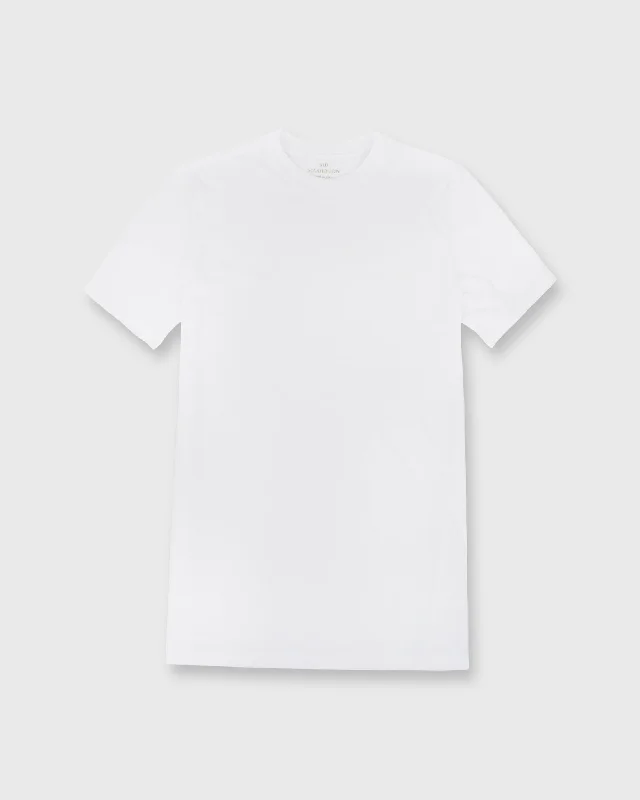 Durable Men's Work ShirtsShort-Sleeved Tee in White Pima Cotton