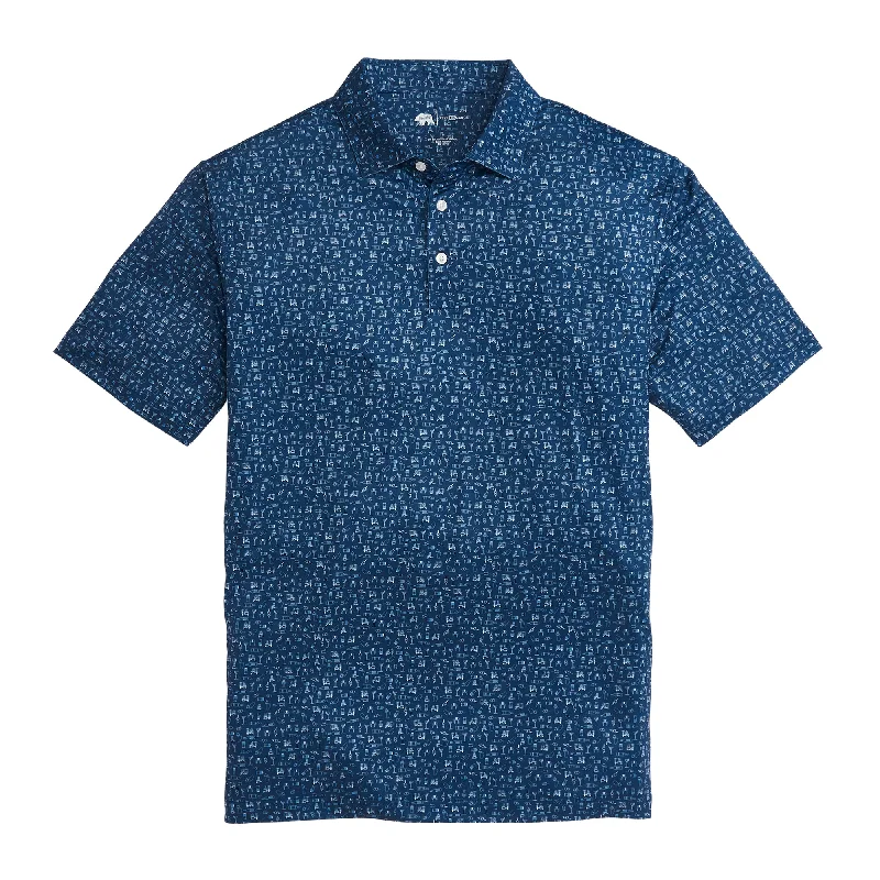 Men's Shirts with Floral PrintsSidecar Printed Performance Polo - Blue Horizon