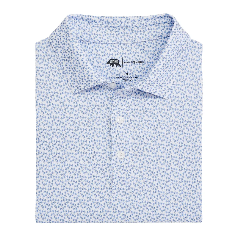 Men's Shirts with Ruffled HemlinesThistle Printed Performance Polo - Daybreak