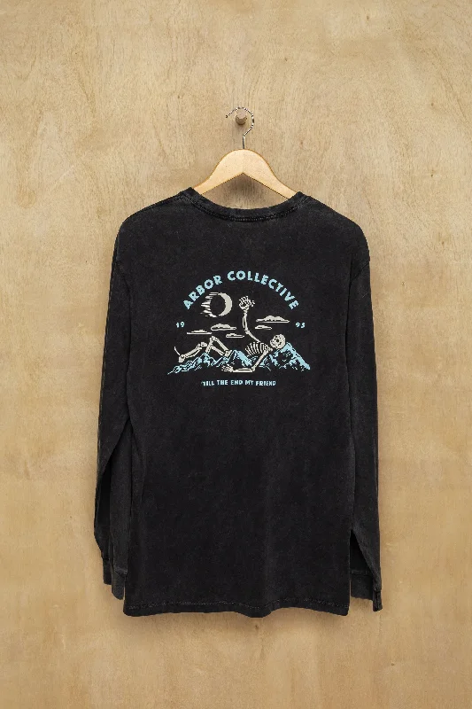 Men's Unique and Designer TopsTill The End Long Sleeve Tee - Mineral Wash Black