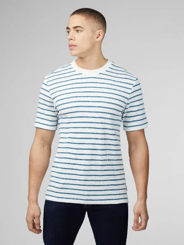 Men's Shirts for Outdoor ActivitiesSignature Waffle Stripe Tee - Snow White