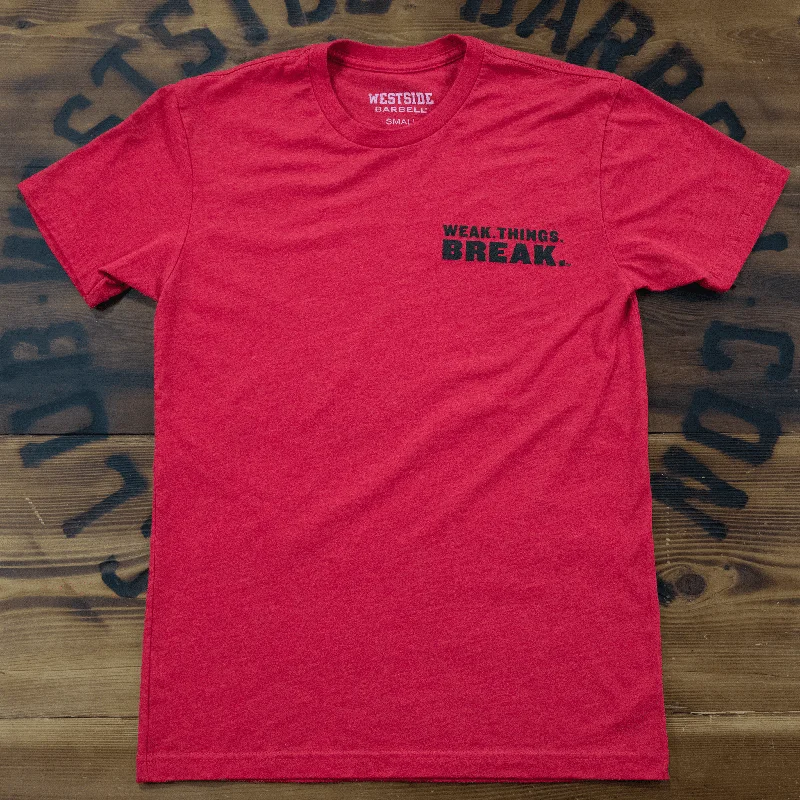 Men's Shirts with Snap ButtonsWeak.Things.Break™  Left Chest Logo T-shirt - Red